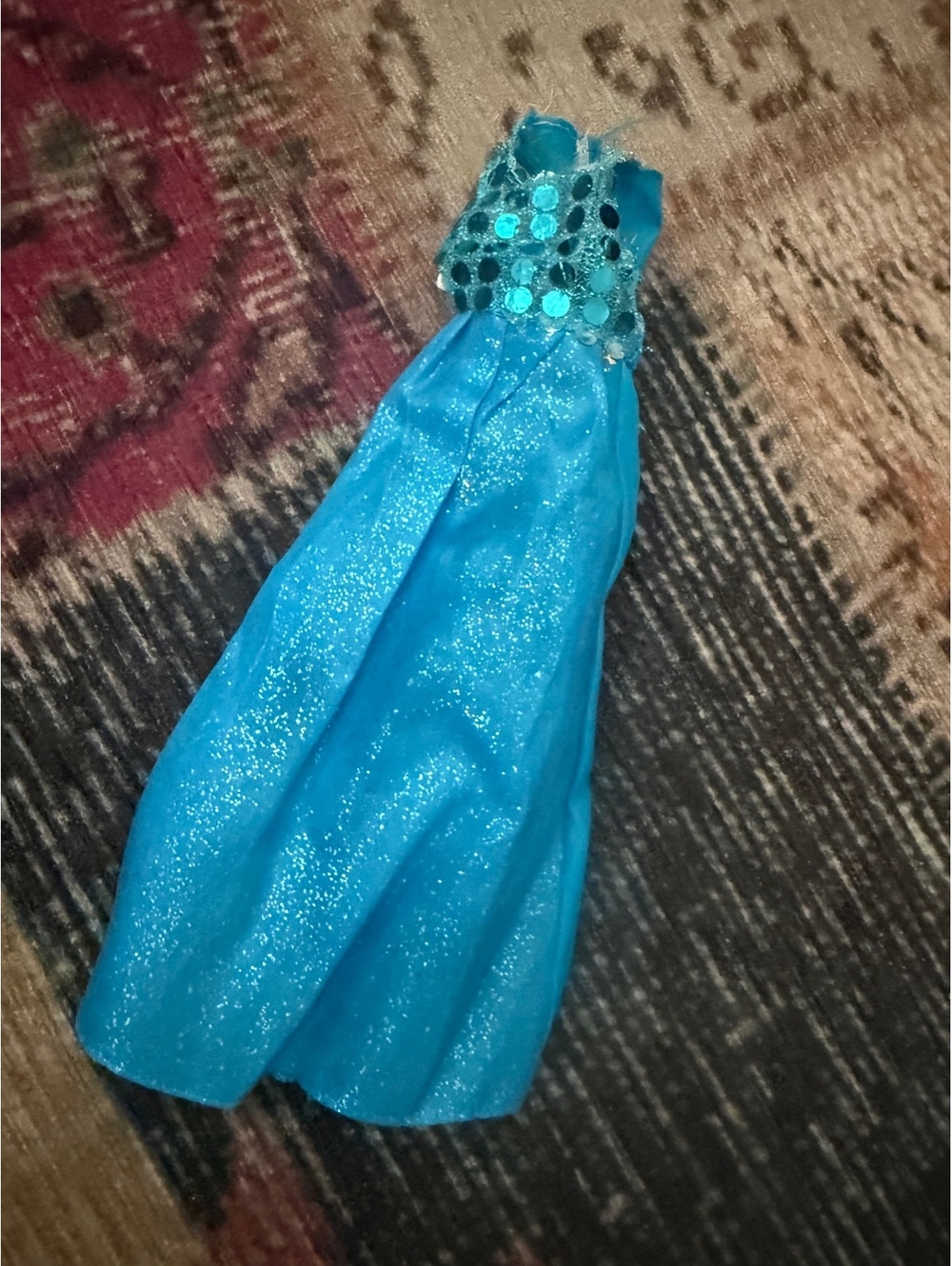 Vintage Barbie blue long Mattel antique sparkly dress 1982
